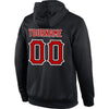 Custom Stitched Black Red-White Sports Pullover Sweatshirt Hoodie