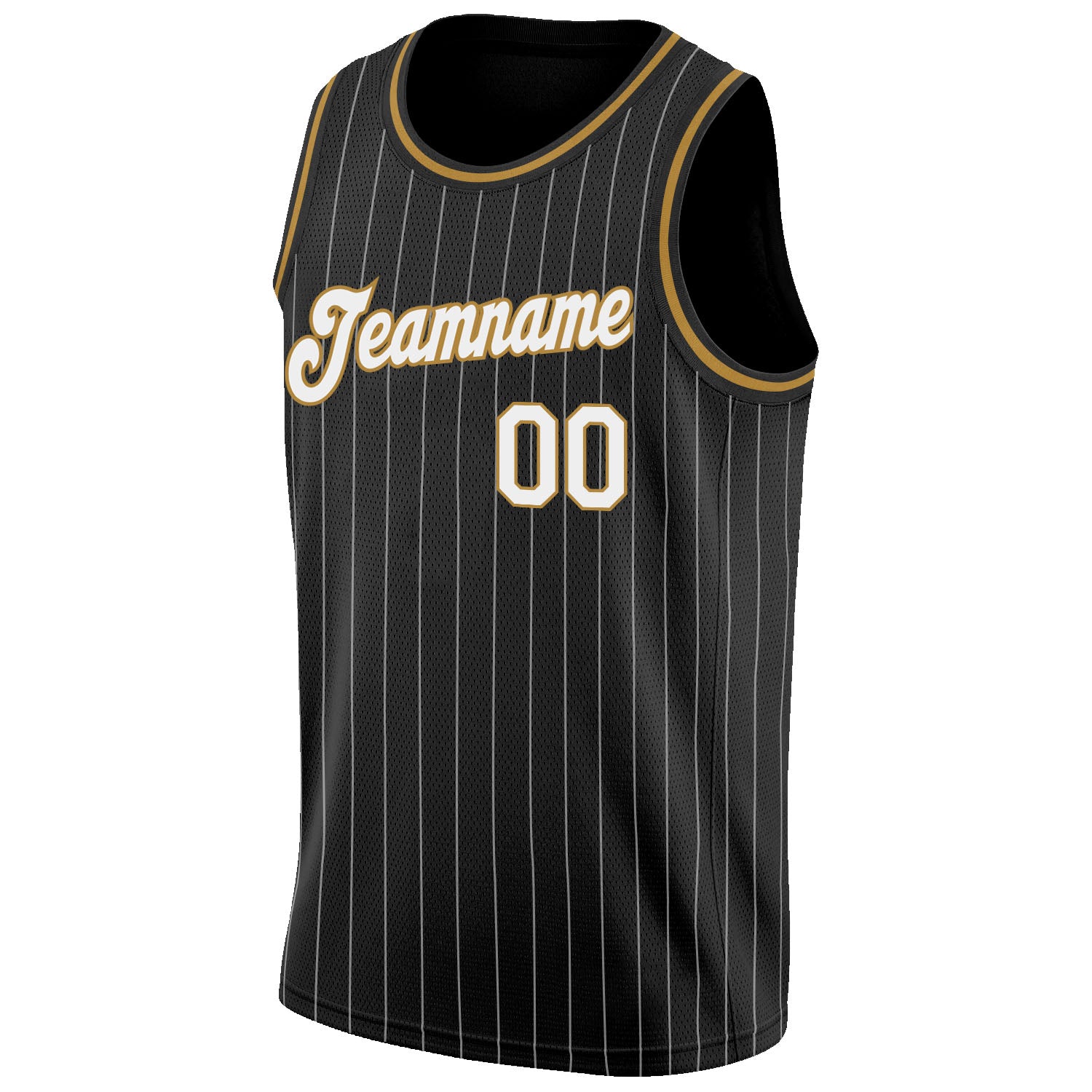 Custom Gold Black Pinstripe Black-White Authentic Basketball Jersey Fast  Shipping – FiitgCustom