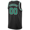 Custom Black White Pinstripe Kelly Green-White Authentic Basketball Jersey