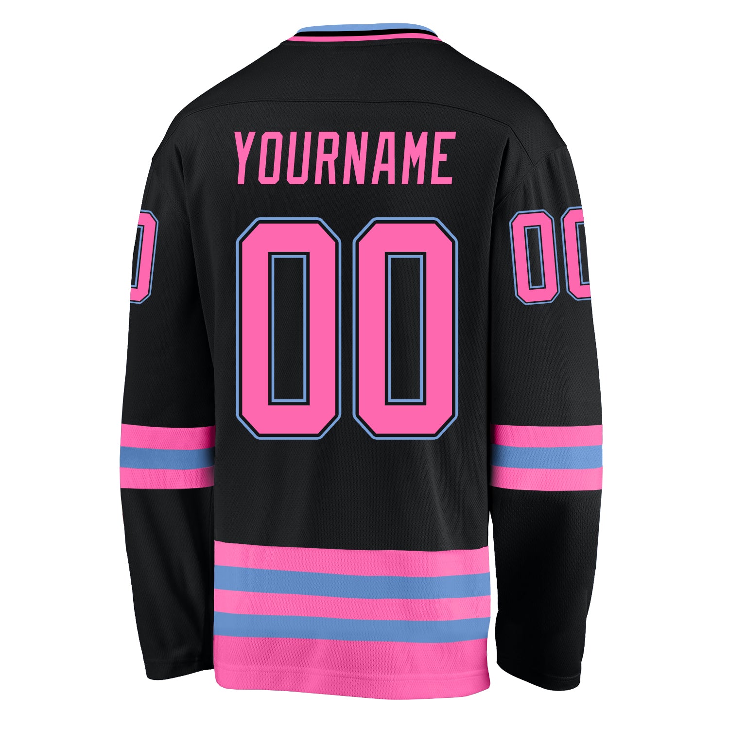 Custom lace neck Hockey Lace Neck Jersey Black Pink-Teal Hockey Jersey -  FansIdea