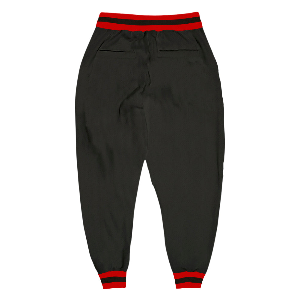 Custom Black Black-Red Sports Pants