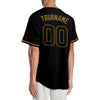 Custom Black Black-Old Gold Authentic Baseball Jersey