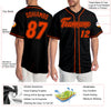 Custom Black Orange-Black Authentic Baseball Jersey