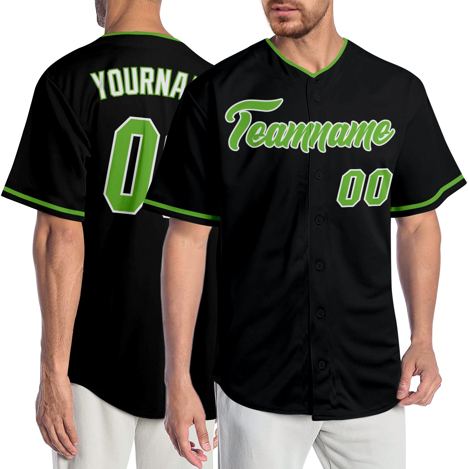 Custom Black Neon Green-White Authentic Baseball Jersey Women's Size:2XL