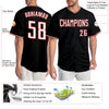 Custom Black White-Red Authentic Baseball Jersey