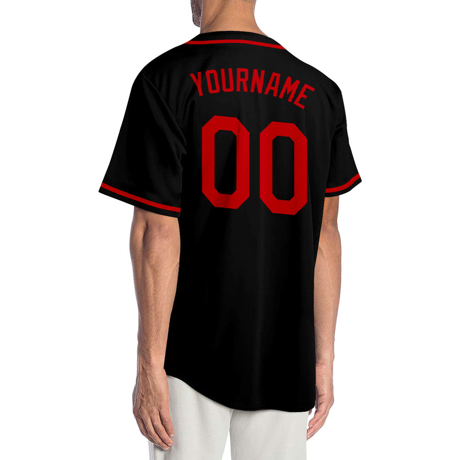 Custom Black Red Authentic Baseball Jersey