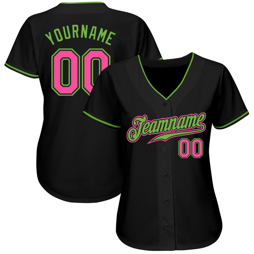 Cheap Custom Neon Green Light Blue-White Authentic Baseball Jersey