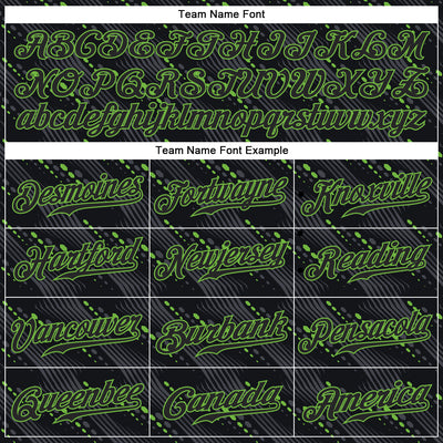 Custom Black Black-Neon Green 3D Pattern Design Authentic Baseball Jersey