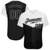 Custom Black Black-Gray 3D Pattern Design Multicolor Authentic Baseball Jersey