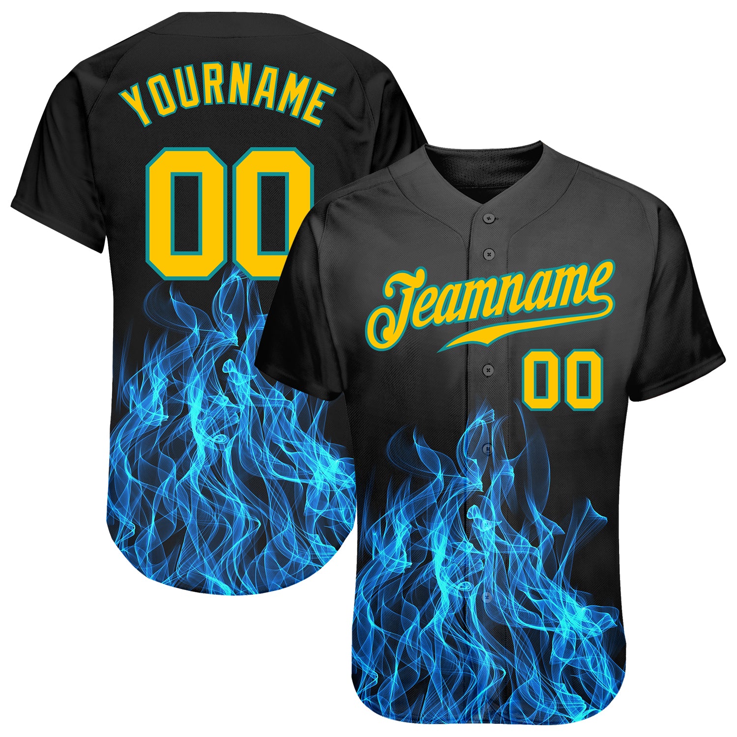 Black Teal Gold Jersey