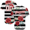 Custom Black White-Red 3D Pattern Design Mandalas Authentic Baseball Jersey