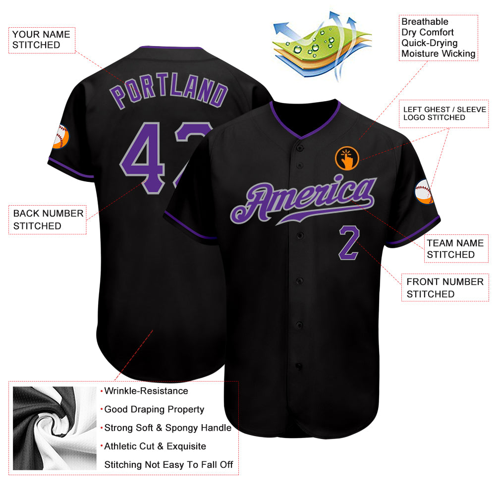 Space Rangers Full-Button Baseball Fan Jersey (Purple) Adult Medium