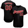 Custom Black Red-White Authentic Baseball Jersey