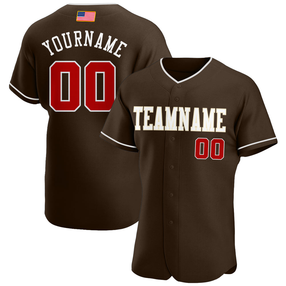 Custom Two Tone Baseball Jersey Cream Red-Black Authentic - FansIdea