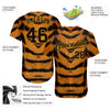 Custom Brown Black-Gold 3D Pattern Design Tiger Authentic Baseball Jersey