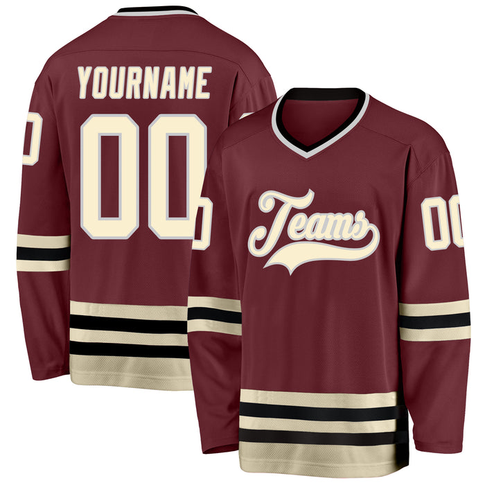 Custom Burgundy Hockey Jerseys | Burgundy Hockey Team Uniforms - FansIdea