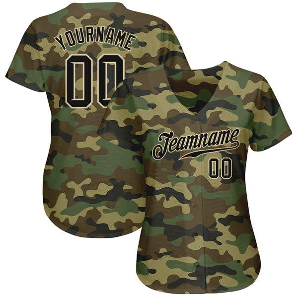 Custom Camo Dark Gray-Cream Authentic Salute To Service Baseball Jersey  Fast Shipping – FiitgCustom