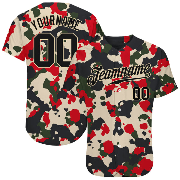 Custom Olive Red-Cream Authentic Two Tone Salute to Service Baseball Jersey Women's Size:XL