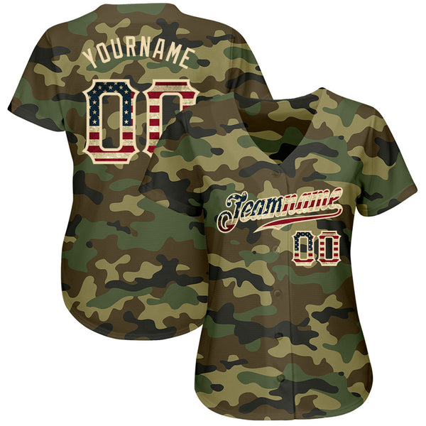 Custom Camo Baseball Jersey Light Blue-Pink Authentic Salute To Service -  FansIdea