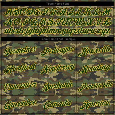 Custom Stitched Camo Green-Gold Sports Pullover Sweatshirt Salute To Service Hoodie