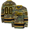 Custom Camo Black-Gold Salute To Service Hockey Jersey