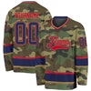 Custom Camo Navy-Red Salute To Service Hockey Jersey