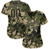 Custom Camo Black-Cream Authentic Salute To Service Baseball Jersey