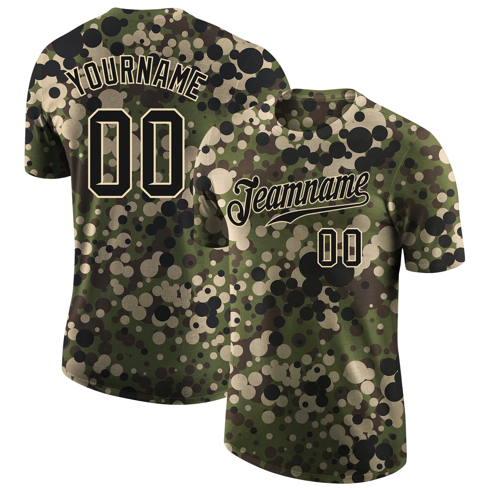 Cheap Custom Camo Dark Gray-Cream Authentic Salute To Service