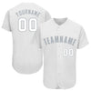 Custom White Gray Baseball Jersey