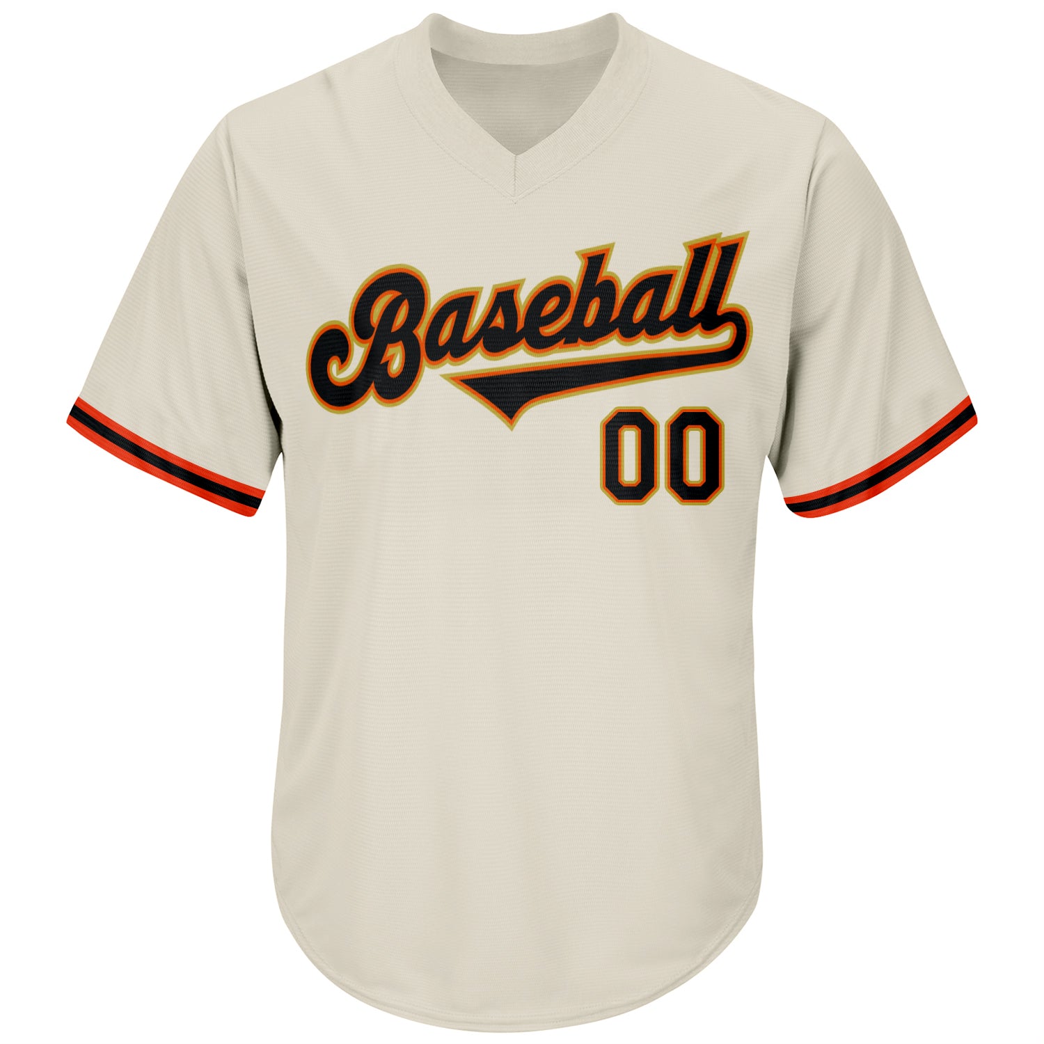 Custom Cream Black-Orange Authentic Throwback Rib-Knit Baseball Jersey Shirt