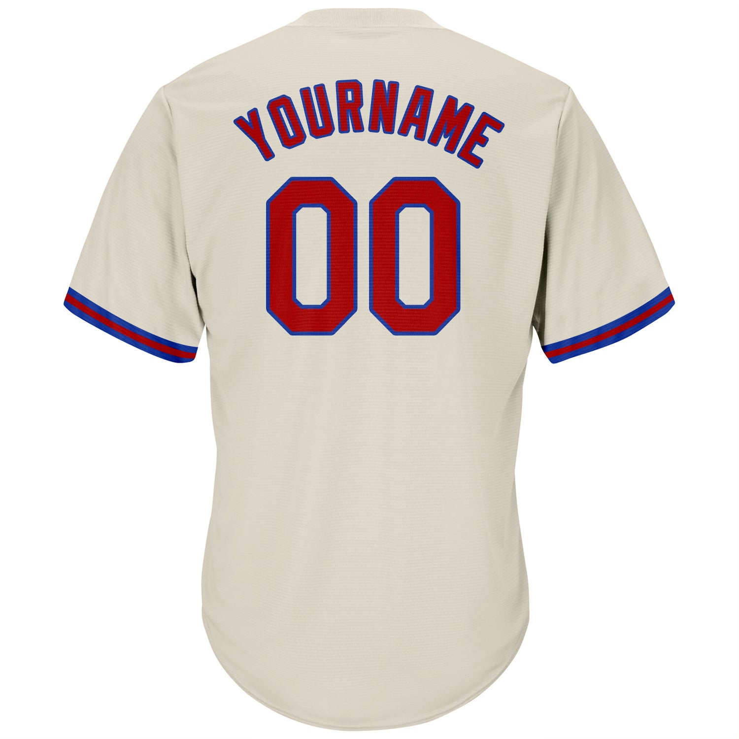 Custom Cream Red-Royal Authentic Throwback Rib-Knit Baseball Jersey Shirt