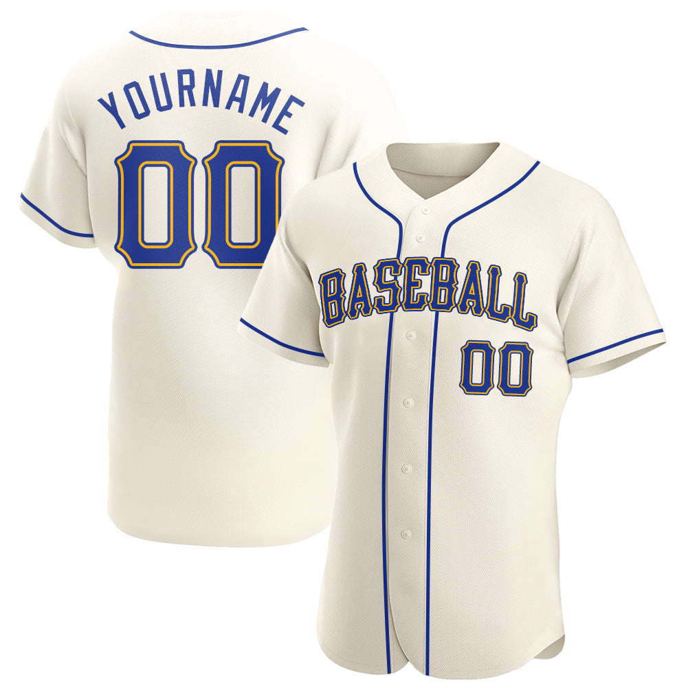 Custom Royal Gold-White Authentic Baseball Jersey