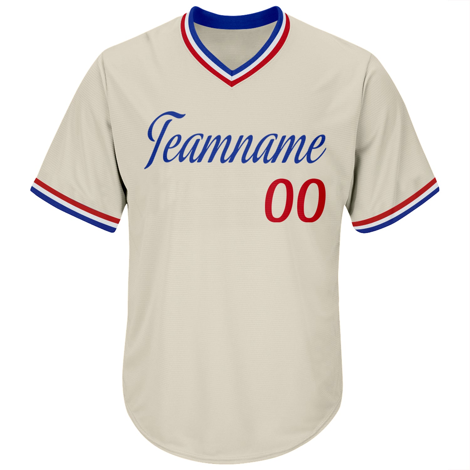 Custom Red White-Royal Authentic Throwback Rib-Knit Baseball Jersey Shirt