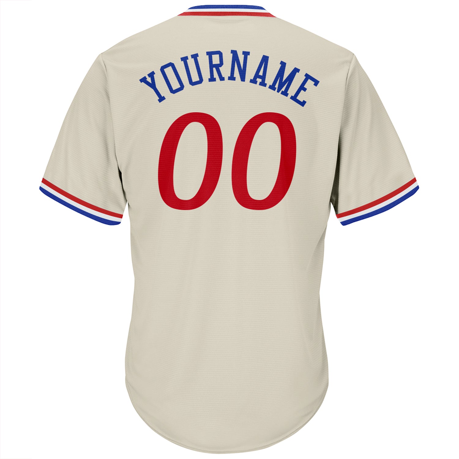 Custom Cream Red-Royal Authentic Throwback Rib-Knit Baseball Jersey Shirt