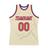 Custom Cream Orange-Royal Authentic Throwback Basketball Jersey