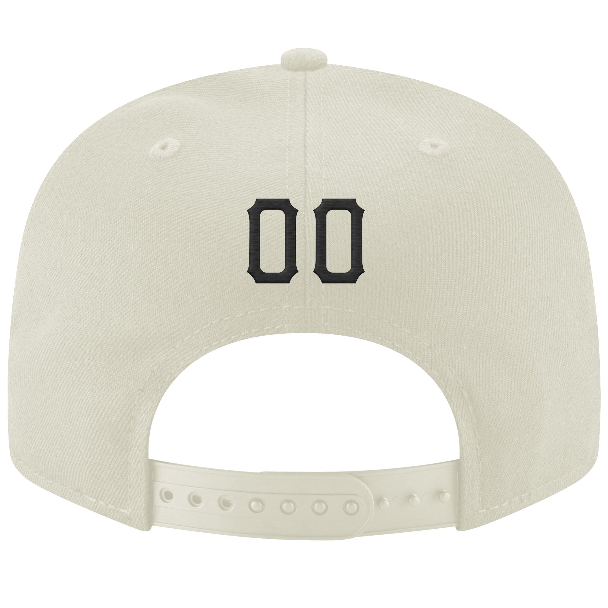 Custom Cream Black-Red Stitched Adjustable Snapback Hat