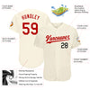 Custom Cream Red-Black Authentic Baseball Jersey