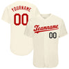 Custom Cream Red-Black Authentic Baseball Jersey