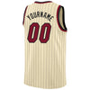 Custom Cream Black Pinstripe Maroon-Black Authentic Basketball Jersey