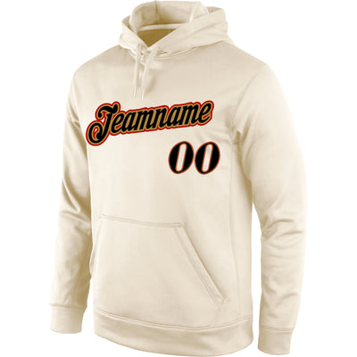 Custom Stitched Cream Black-Old Gold Sports Pullover Sweatshirt Hoodie