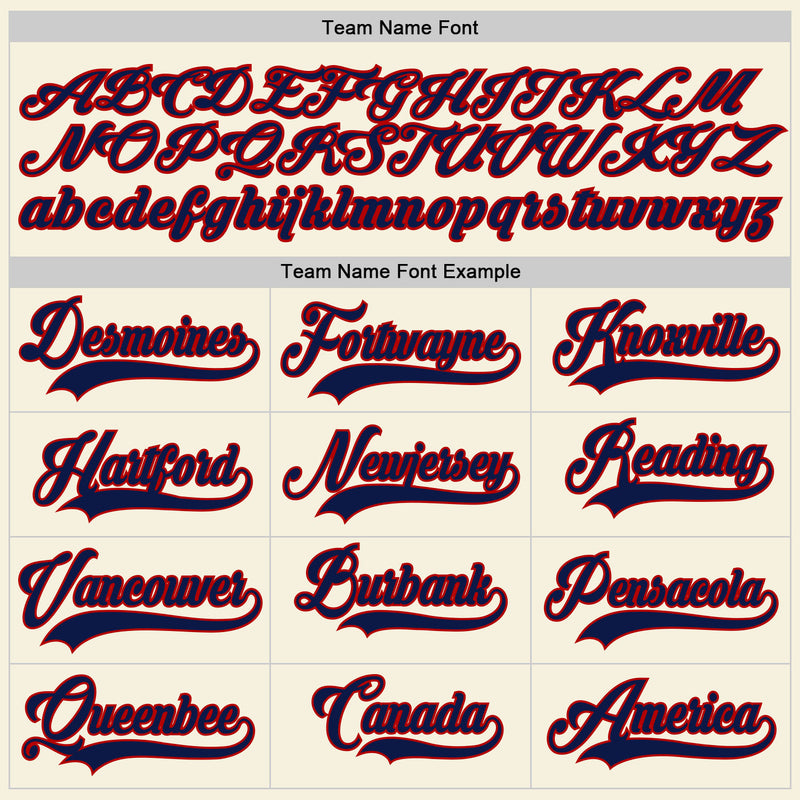 Custom Cream Navy Pinstripe Navy-Red Baseball Jersey – FansCustom