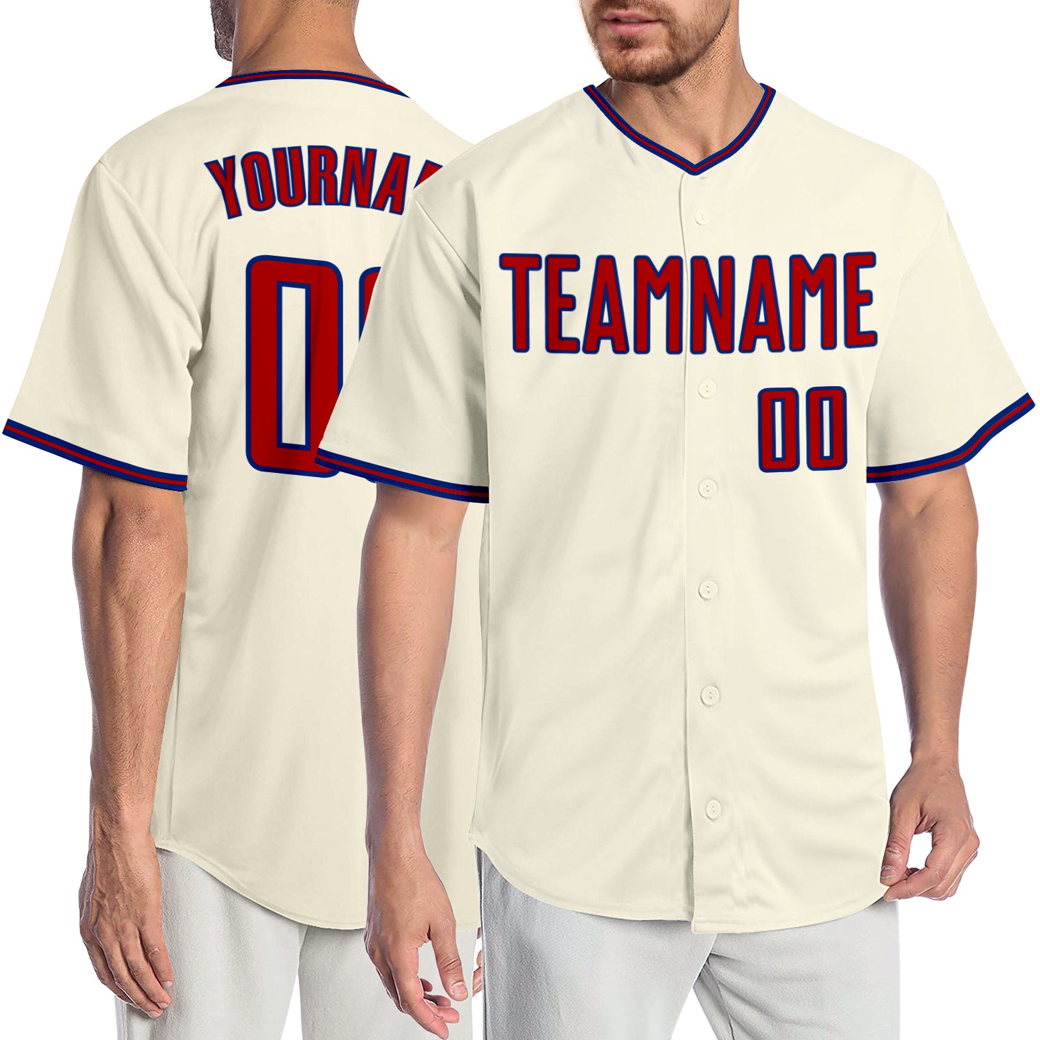 Sale Build Royal Baseball Authentic Cream Jersey Red