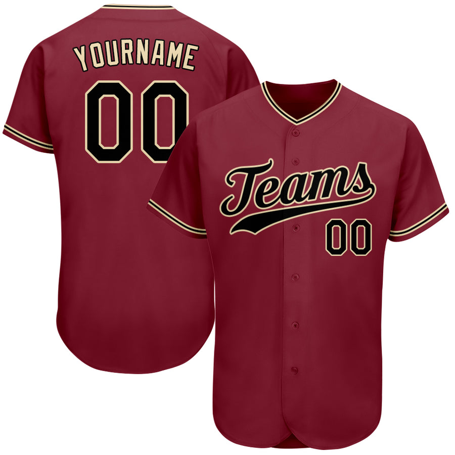 Custom Cream Crimson Authentic Baseball Jersey Free Shipping – Fiitg