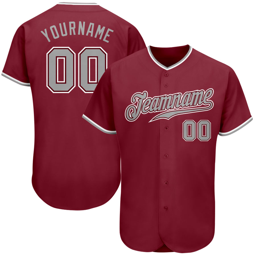 Custom Name Crimson White And Gold Custom Name Baseball Jerseys