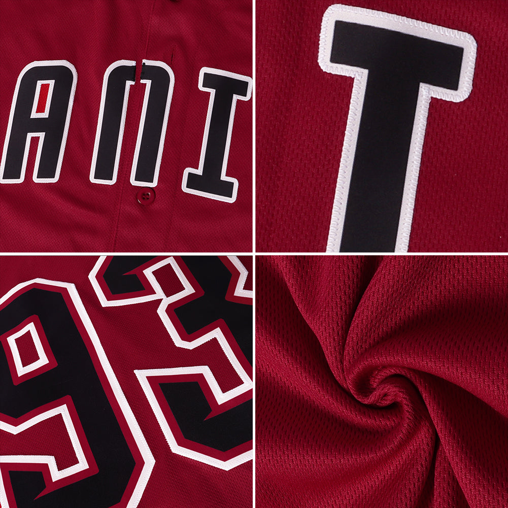 Custom Crimson White-Gold Authentic Throwback Rib-Knit Baseball Jersey Shirt