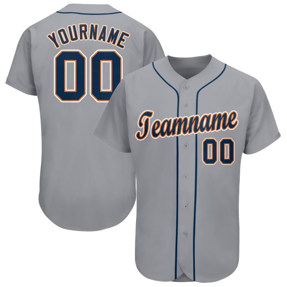 Orange Navy-White CUSTOM Baseball Jersey 