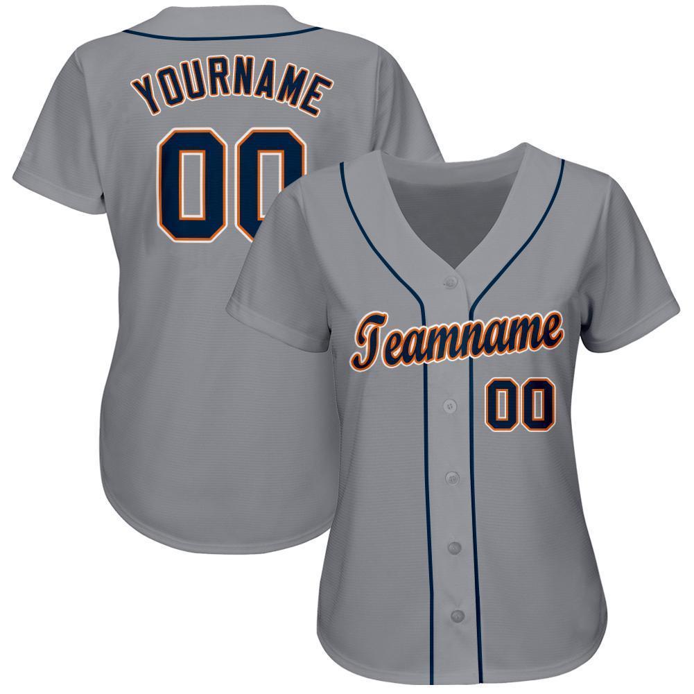 Orange Navy-White CUSTOM Baseball Jersey 