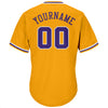 Custom Gold Purple-White Authentic Throwback Rib-Knit Baseball Jersey Shirt