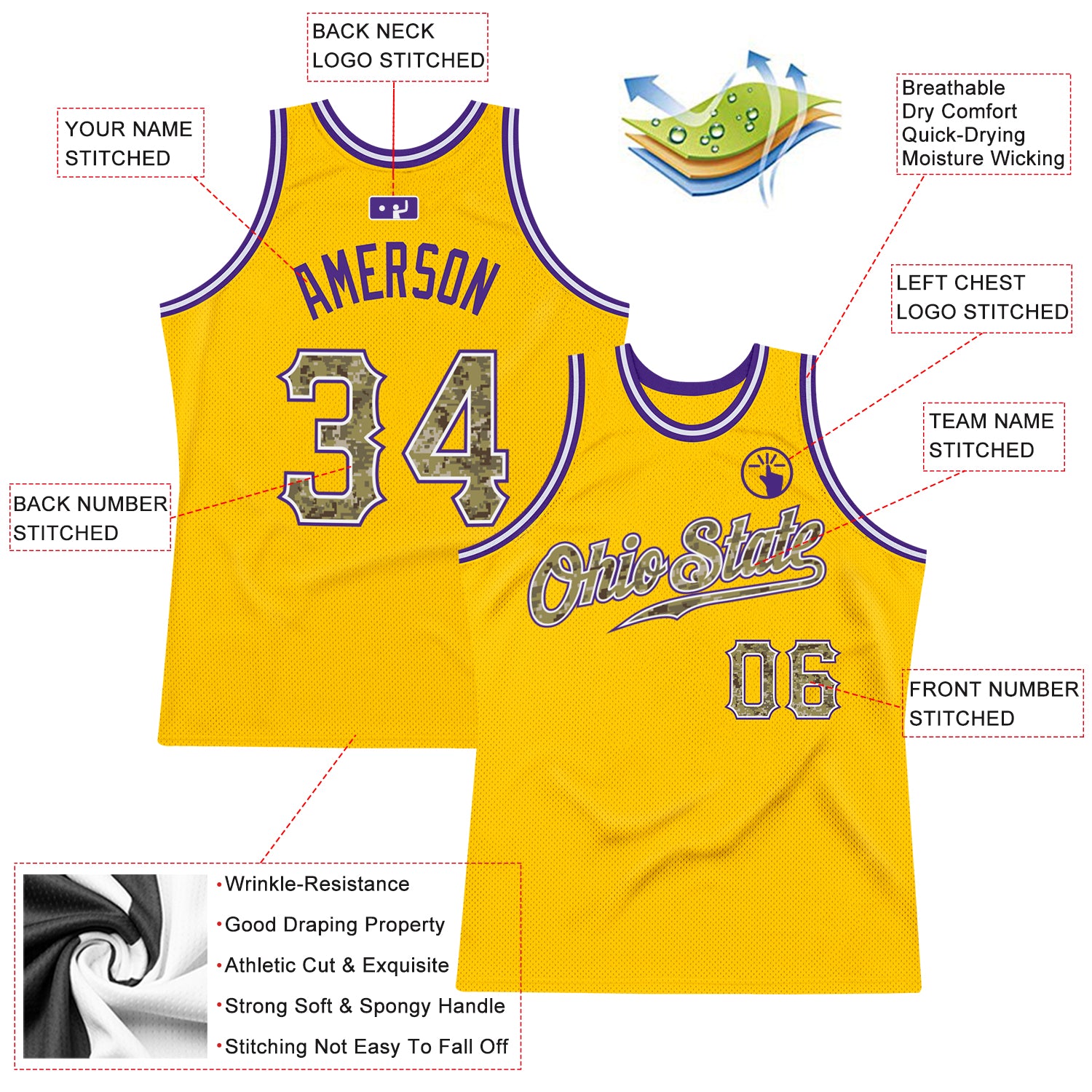 Custom Purple Purple-Gold Authentic Throwback Basketball Jersey Discount