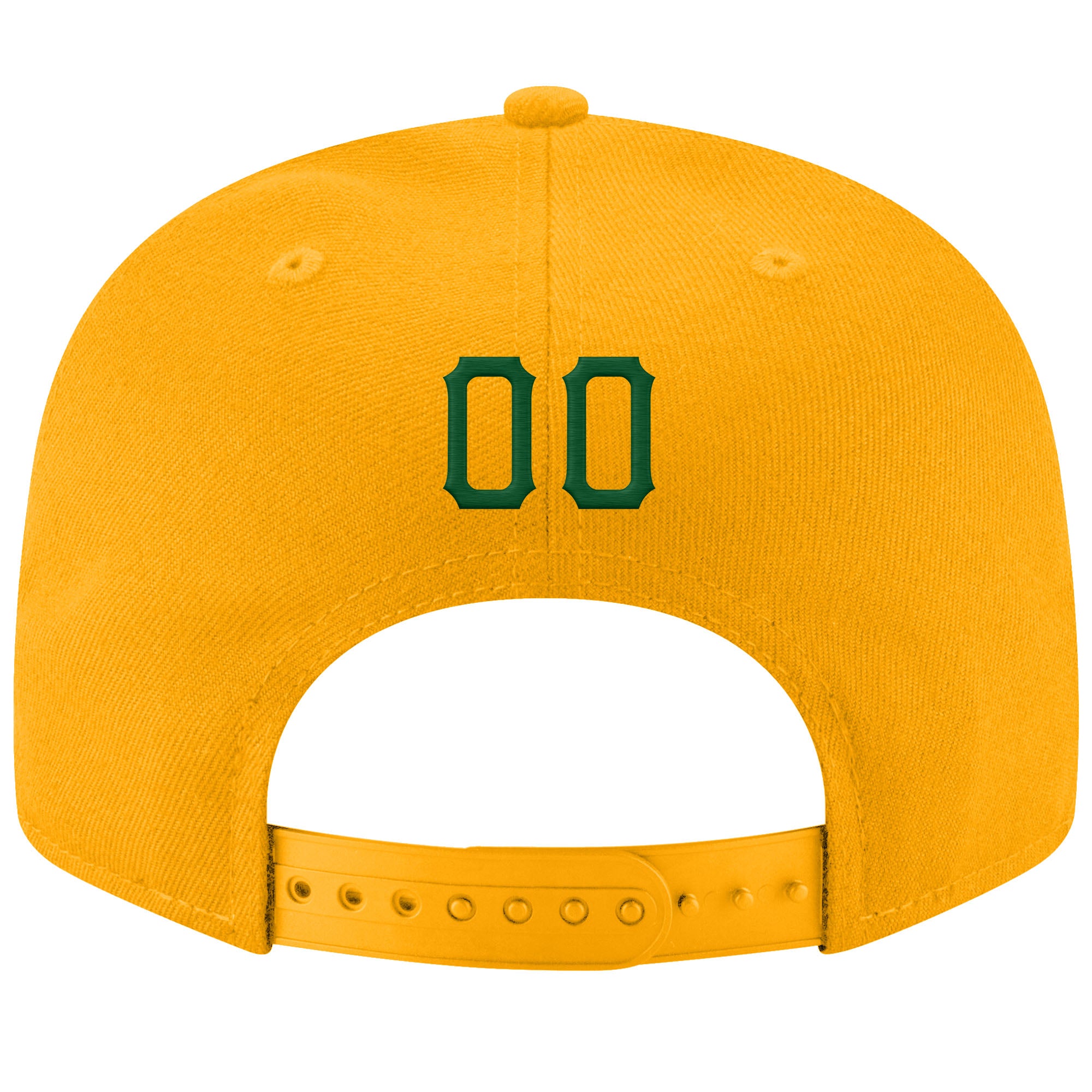 Custom Gold Green-White Stitched Adjustable Snapback Hat